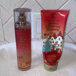 Bright Christmas Morning Fine Fragrance Mist, 8 oz, New and body cream not new
